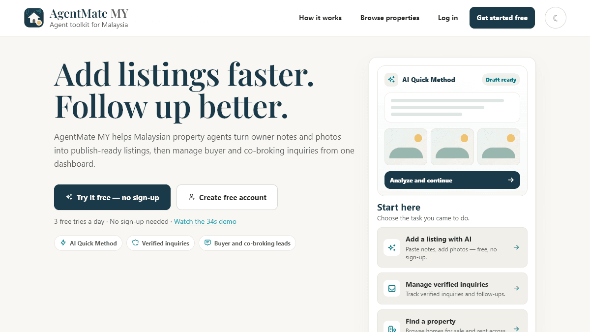 AgentMate MY interface preview