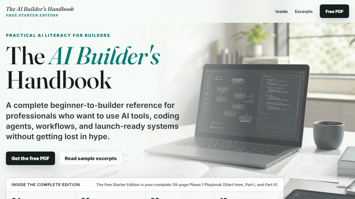 The AI Builder's Handbook interface preview