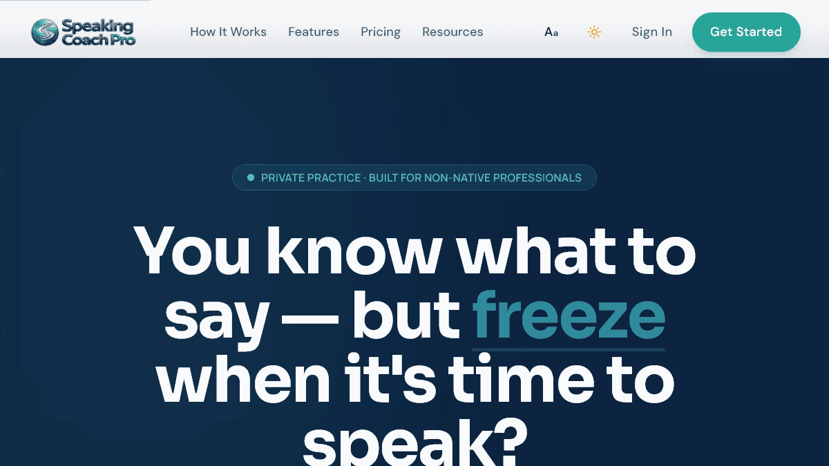 Speaking Coach Pro interface preview